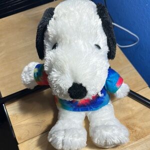 Peanuts Snoopy plush with tie dye Carowinds hoodie from cedar Fair